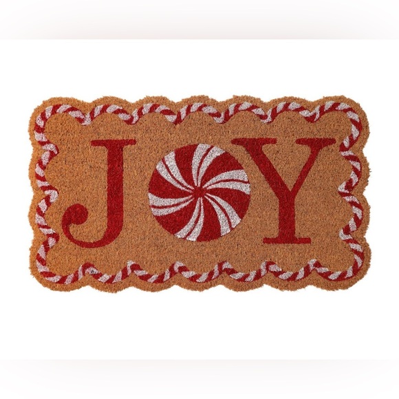 Other - NEW Festive 'Joy' Coir Doormat with Candy Cane Design